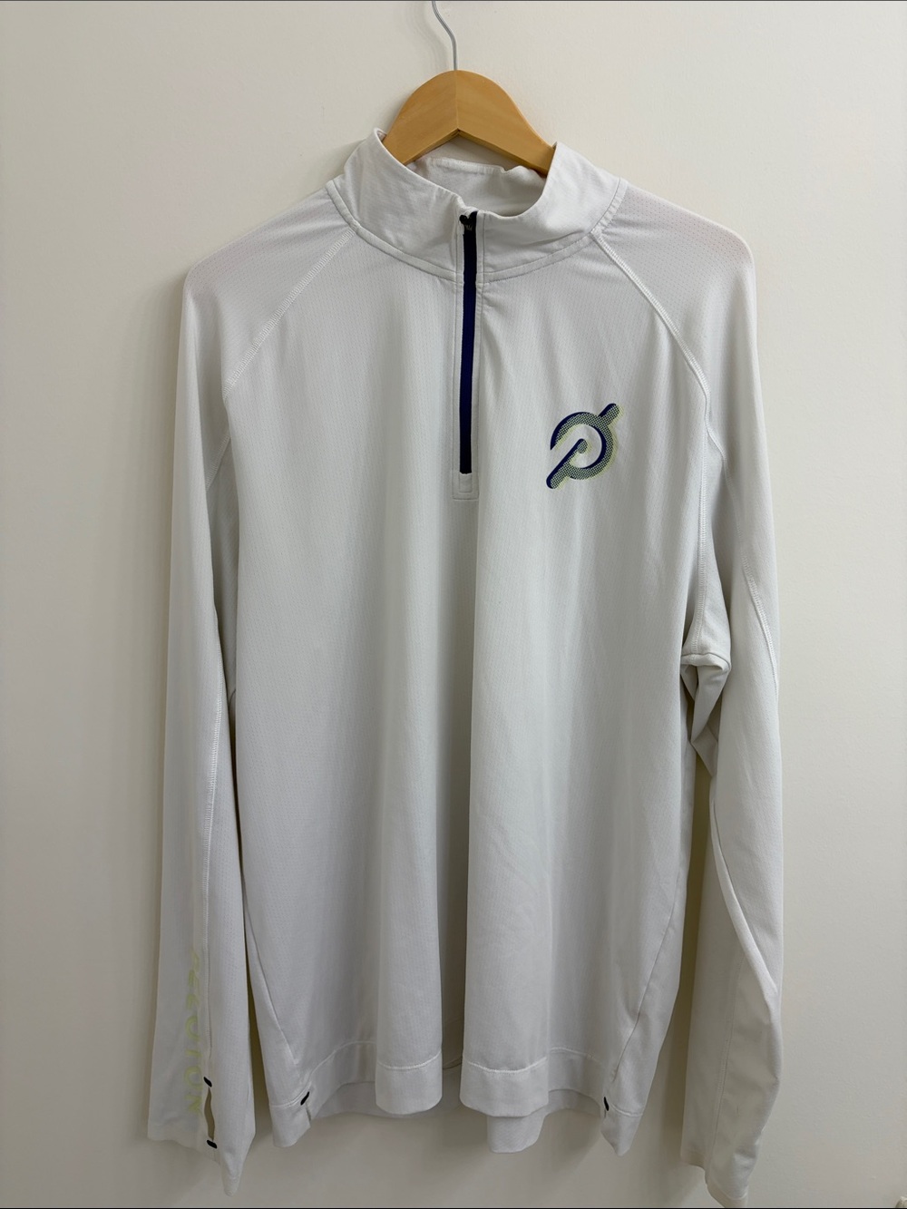 Peloton RHÔNE White Half-Zip Athletic Pullover with Logo